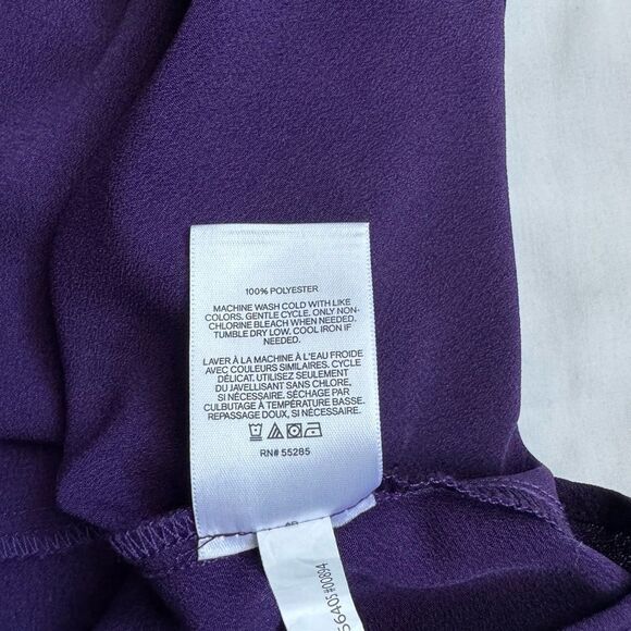 Express Purple Long Sleeve Peplum Blouse – Size Extra Small - Picture 2 of 4